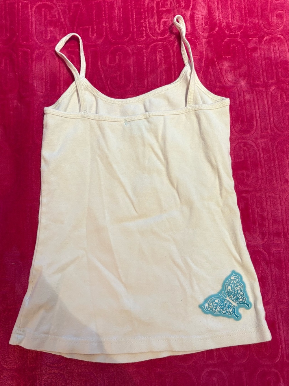Y2K Streetwear Society White Butterfly Cami Tank Top